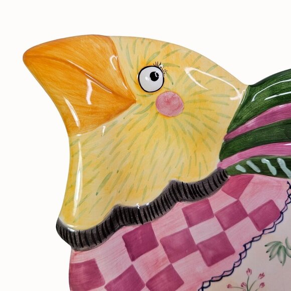 Fitz And Floyd Gypsy Chick Dish Handpainted Ceramic Canape Plate Wall Hanging - Picture 2 of 10